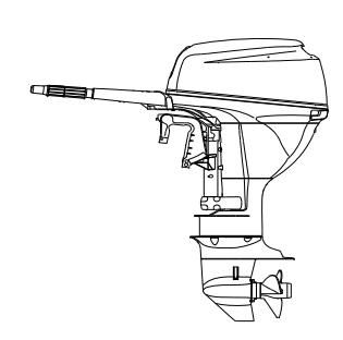 Outboard motor in upright position for oil check