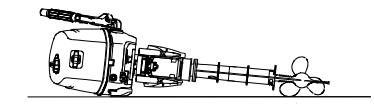 Outboard motor protected transport position with towel