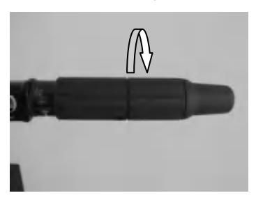 Throttle grip in fully closed position for forward gear