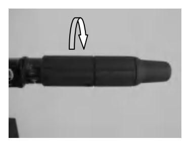 Throttle grip in fully closed position for reverse
