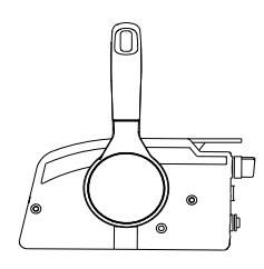 Remote control lever in neutral position before tilting