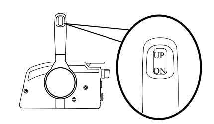 Tilt support lever pushed in for electric tilt up