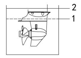 Outboard motor installed on test tank for flushing