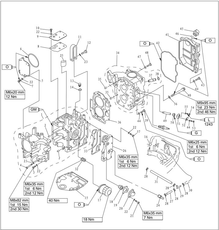 Power unit explosive drawing page 3 - cylinder block